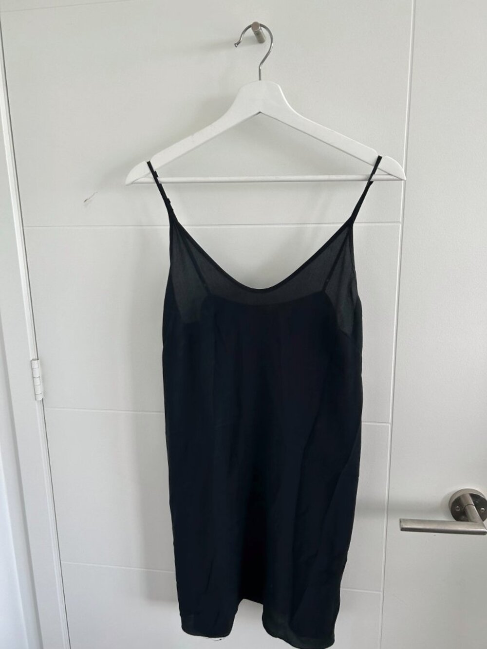Aritzia Wilfred Black 100% Silk Slip Dress Size S